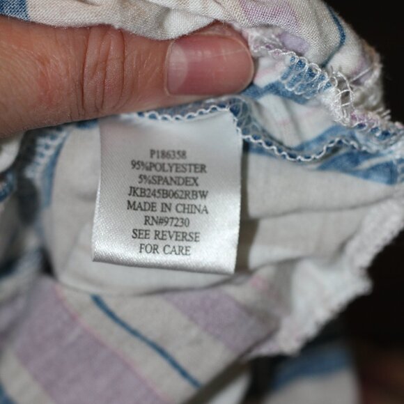 Crave Fame by Almost Famous Ruffle Boho Striped Crop Top Blouse Women's Large - Picture 5 of 6